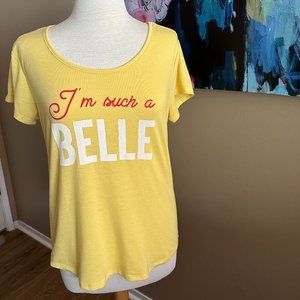 Disney Yellow Graphic T-Shirt "I'm Such a Belle" Size Medium